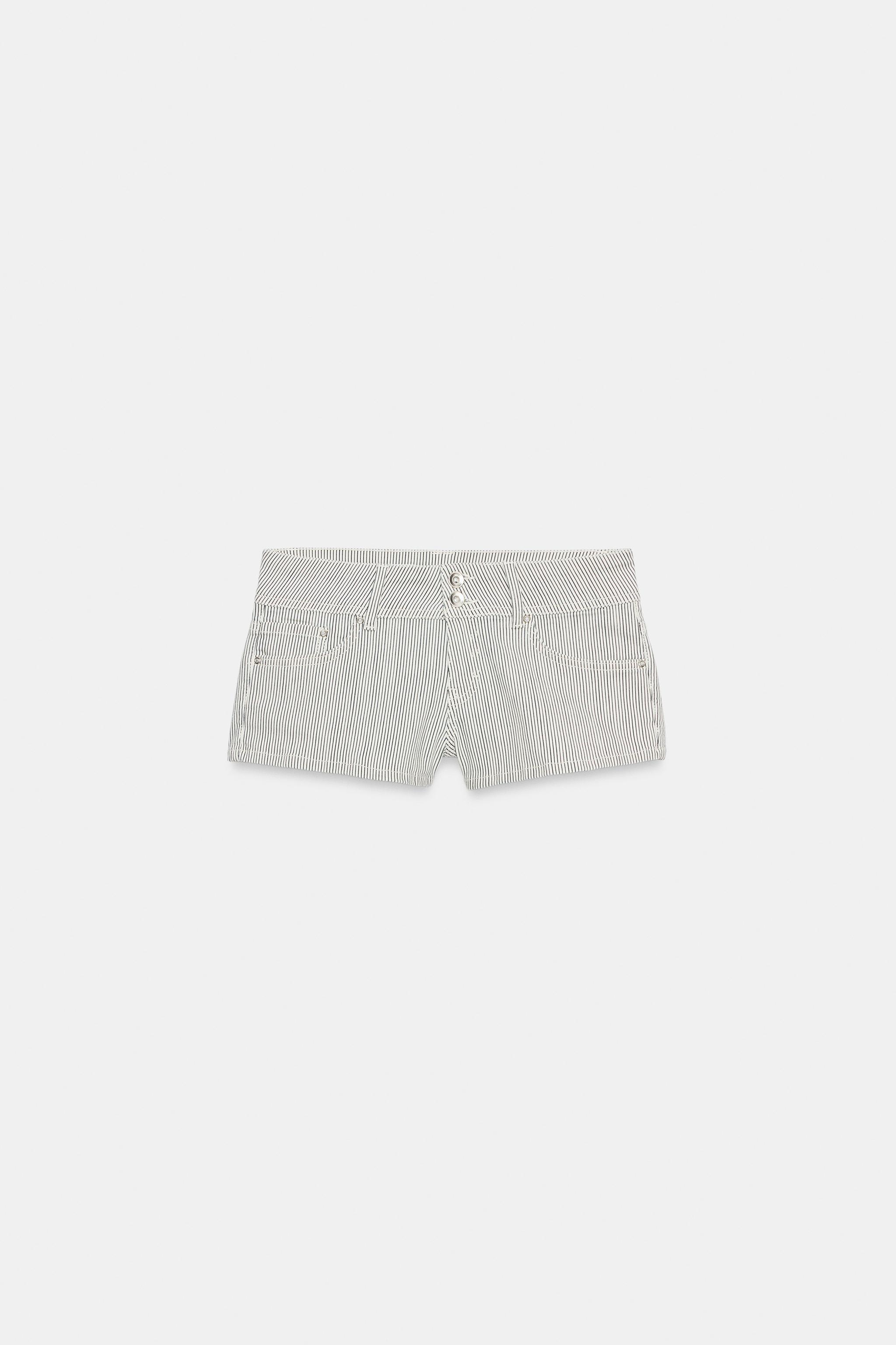 PINSTRIPE MINI SHORTS